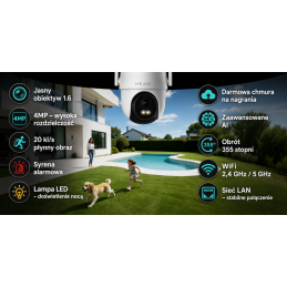 Kamera zewnętrzna WiFi obrotowa Premium AI 5GHz MEARI